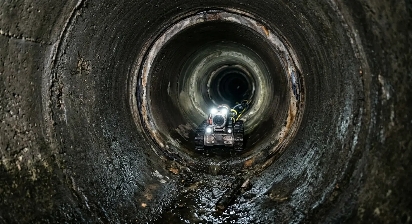 Robotic sewer camera inspecting pipe interior for Sewer Line Repair in Lamesa